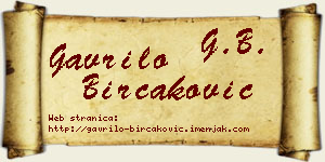 Gavrilo Birčaković vizit kartica